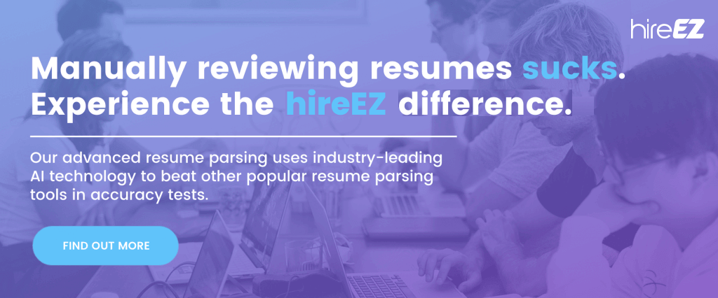 hireEZ resume parsing banner