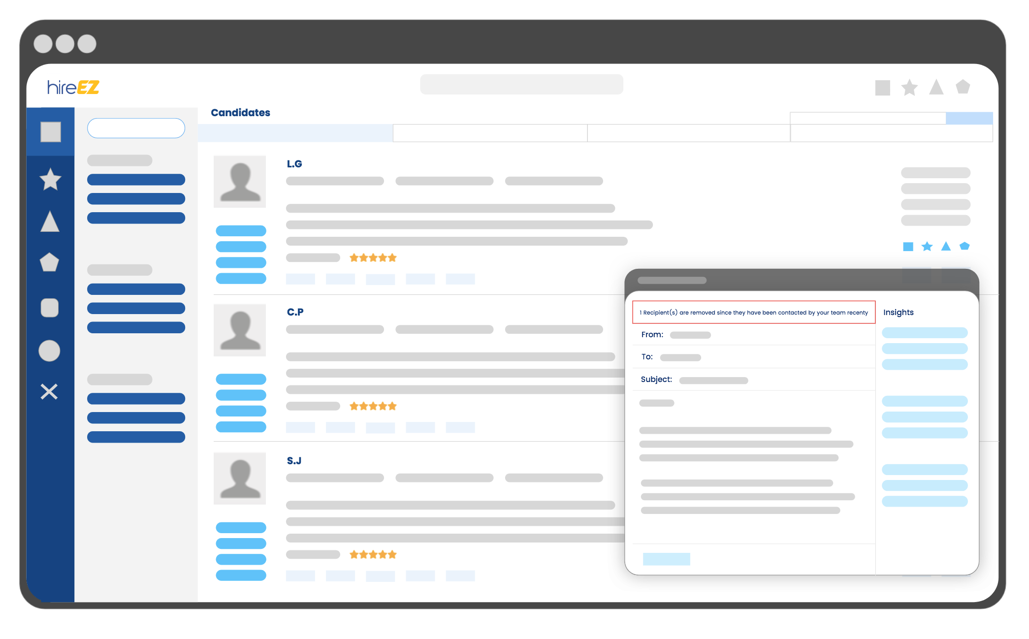 hireEZ interface