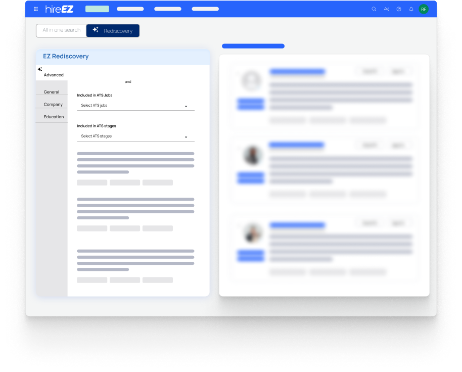 hireEZ EZ Rediscovery interface