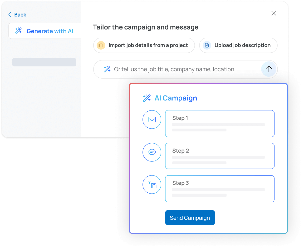 An image depicting someone setting up an AI outreach campaign