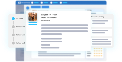 hireEZ interface of email sequence